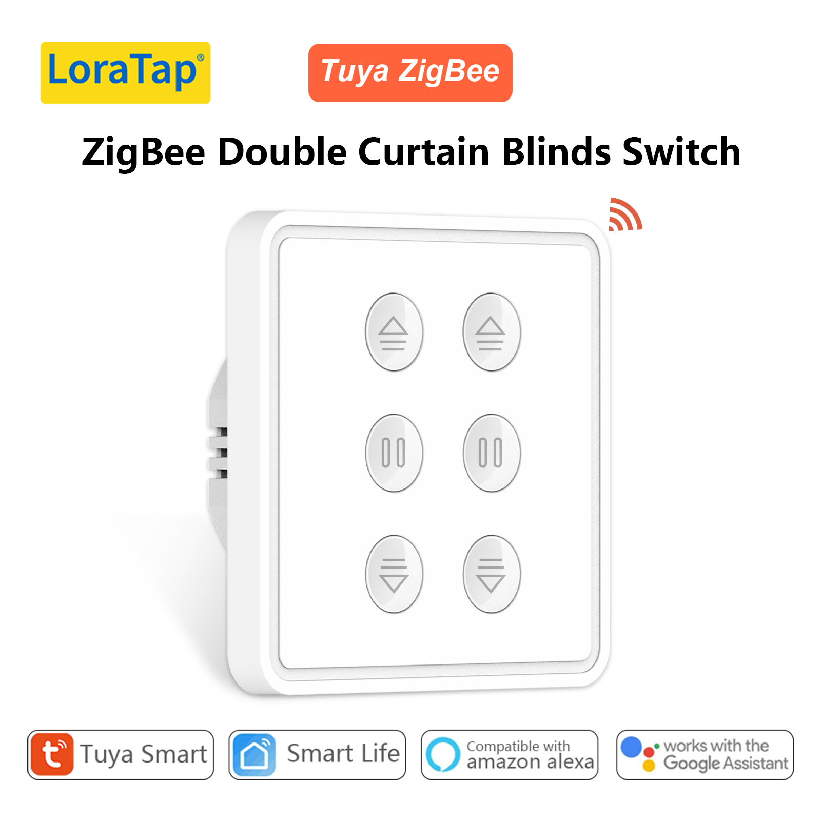 Smart Home Blinds - Interruptor de Cortinas Dobles LoraTap Tuya