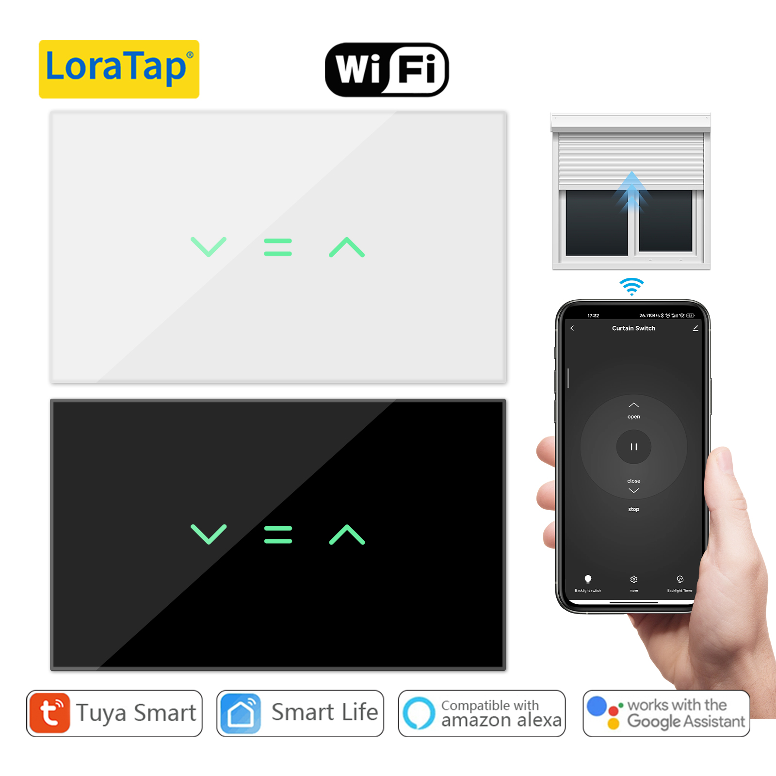 Smart Home Blinds - LoraTap-persiana enrollable con Control remoto por