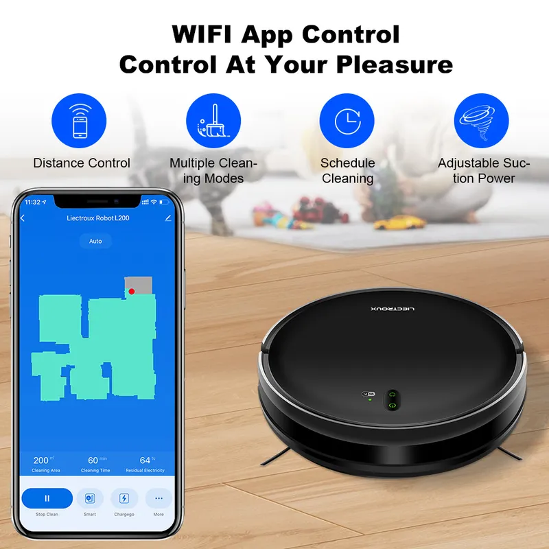 Smart Home Devices - Aspiradora Robótica LIECTROUX L200 con Control