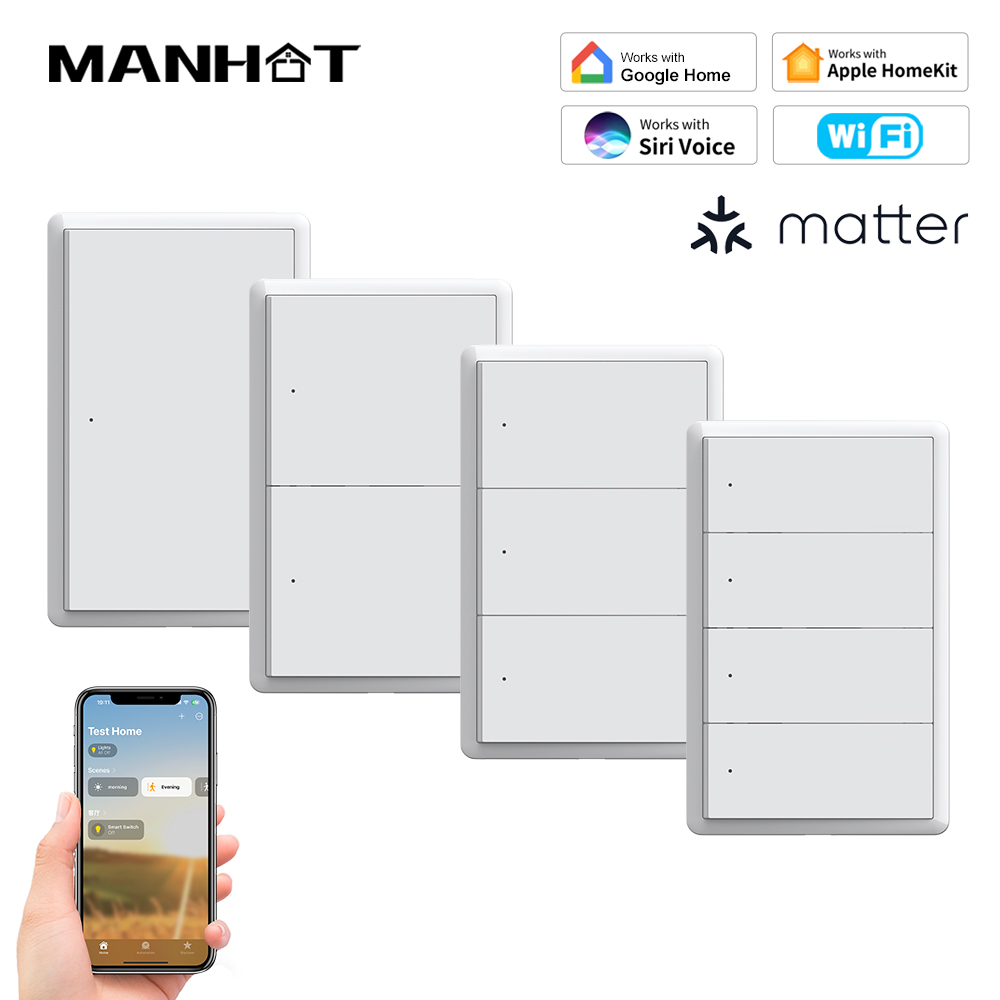 Smart Home Google - Interruptor Inteligente WiFi MANHOT Homekit, Sin