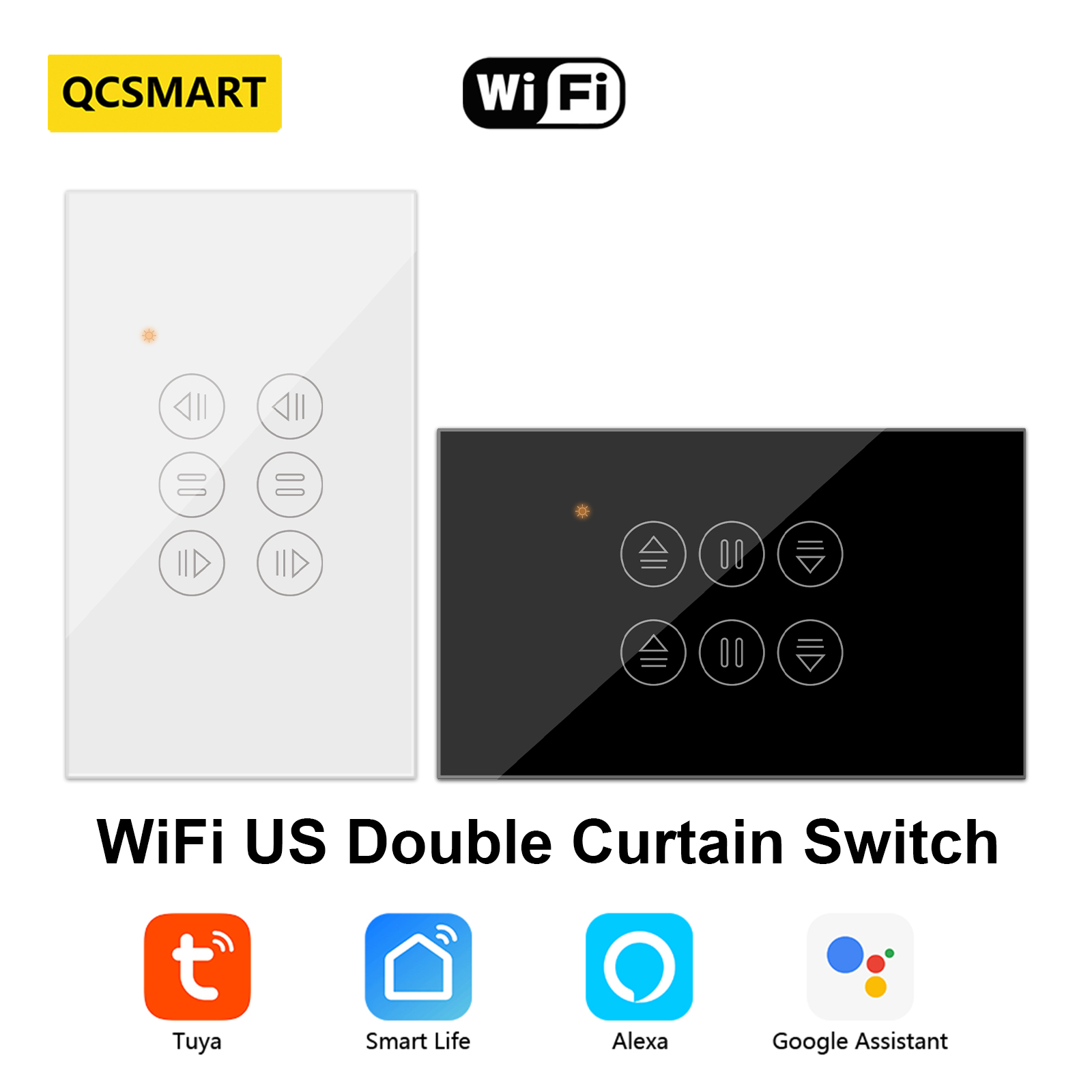 QCSMART WiFi doble cortina int - Smart Home Blinds reseña y precio